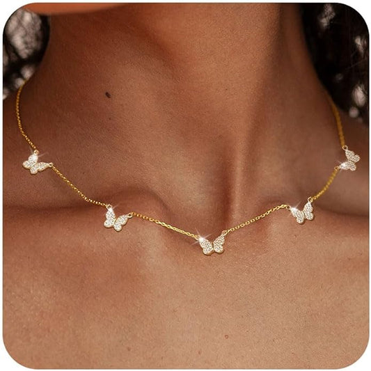 Four-Butterfly Necklace Set
