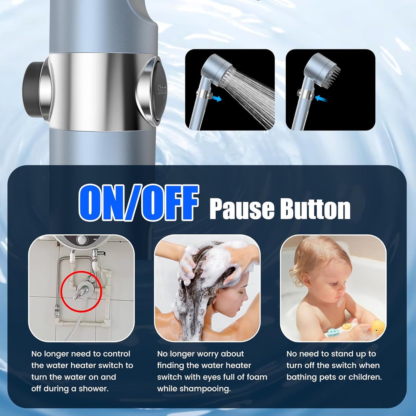 3 Modes Shower Head
