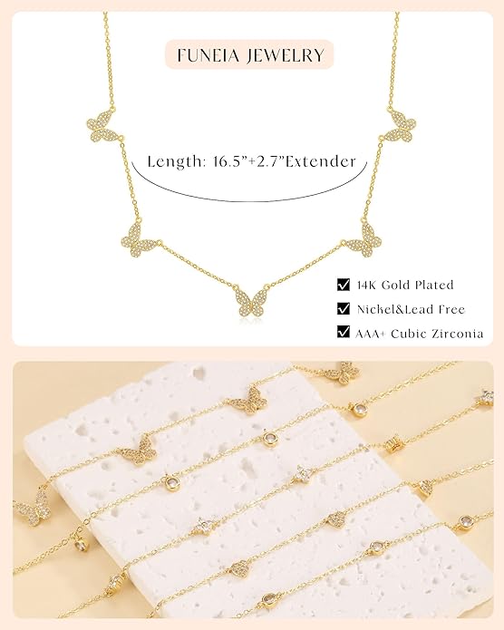 Four-Butterfly Necklace Set