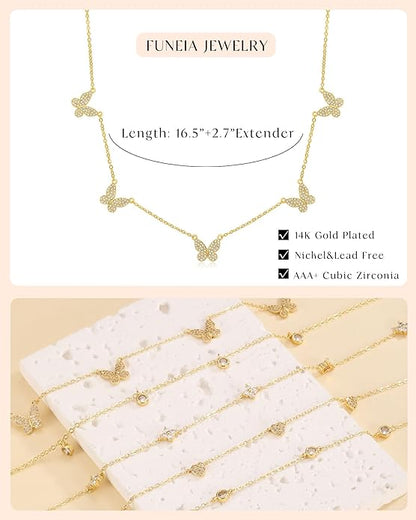 Four-Butterfly Necklace Set
