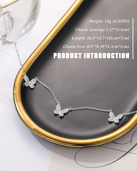 Four-Butterfly Necklace Set