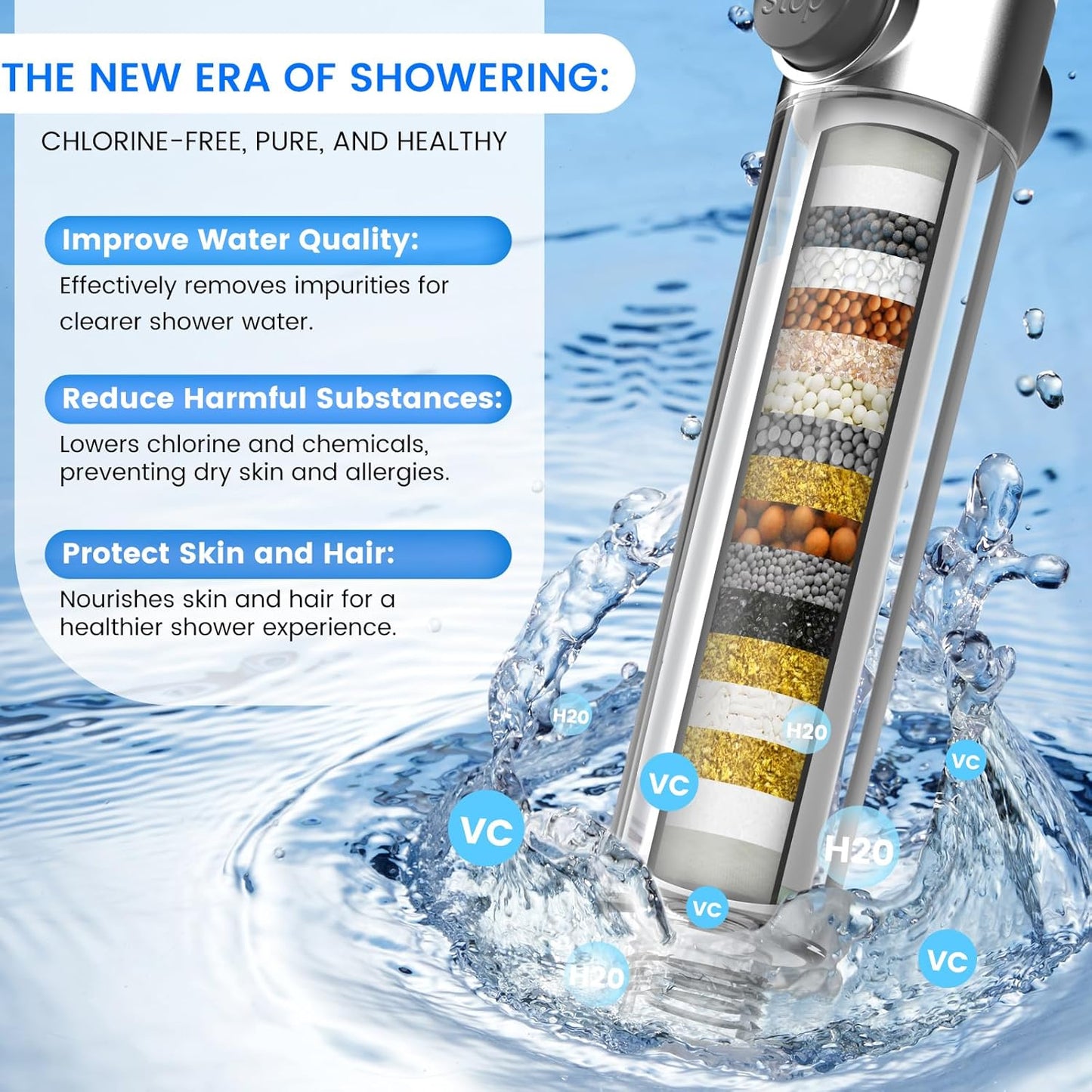 3 Modes Shower Head